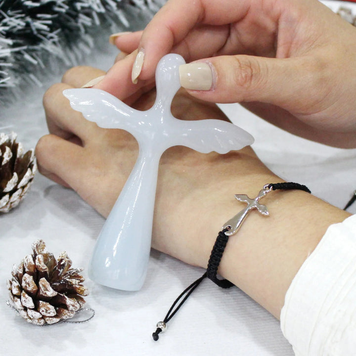 Christianartworkshop Cross Bracelet & Guardian Angel Cross Set: Tactile Faith Reminder for Daily Moments - image 3