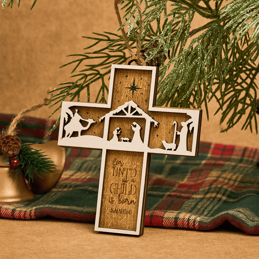 Christianartworkshop Cross Nativity 3D Hanging Ornament: Sacred Story & Scriptural Devotion - Nativity-3 - image 6