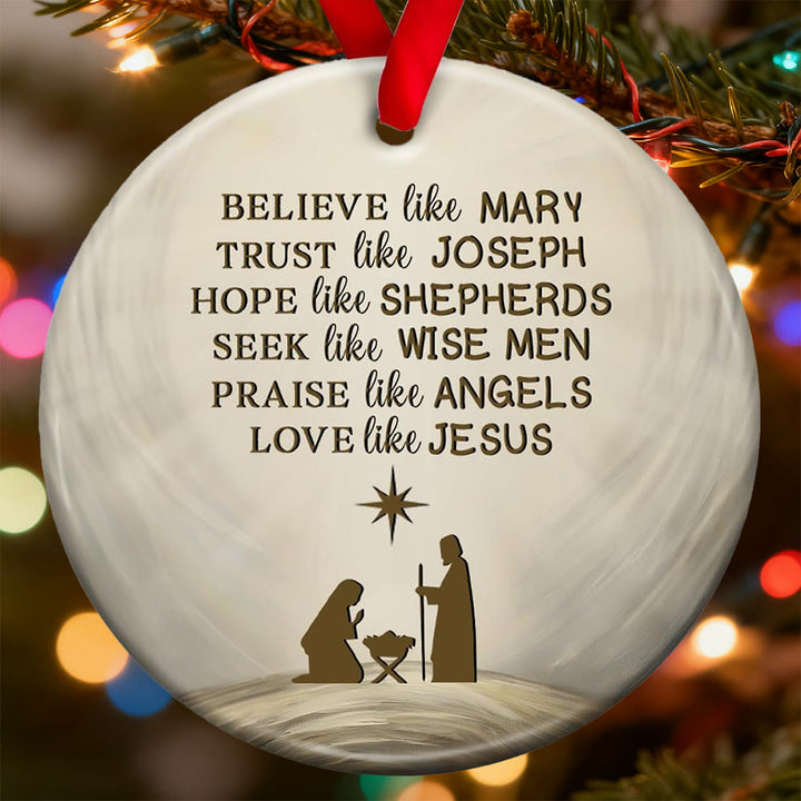 Christianartworkshop Nativity Virtue Phrase Ornament: Stylish Faith Token for Holiday Decor - image 8