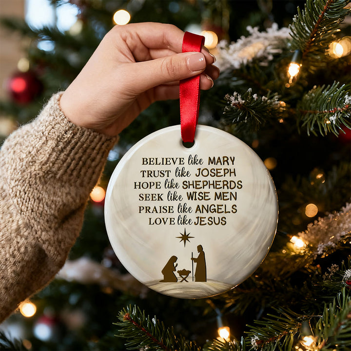Christianartworkshop Nativity Virtue Phrase Ornament: Stylish Faith Token for Holiday Decor - image 6