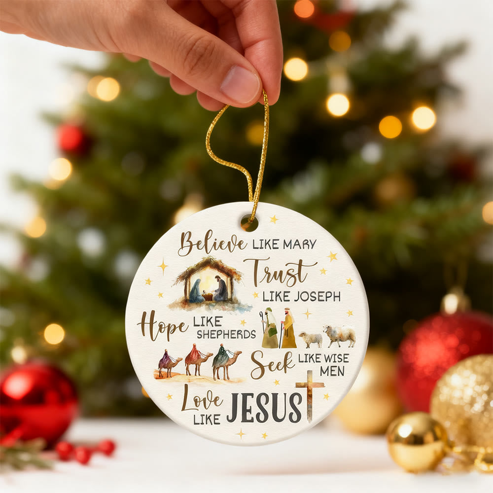 Christianartworkshop Heartfelt Nativity Phrase Ornament: Constant Grace Reminder for Homes - image 1