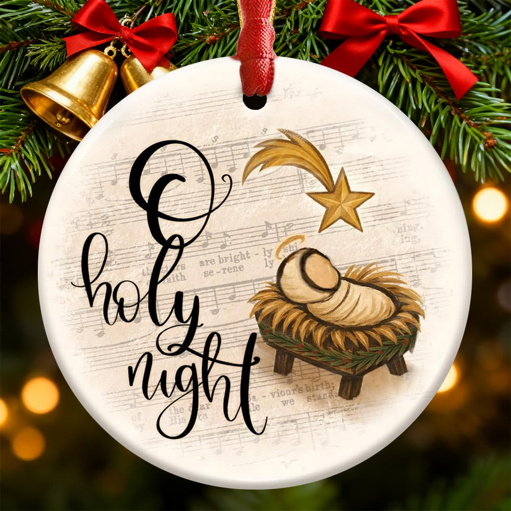 Christianartworkshop Guiding Star Nativity Ornament: Tactile Faith Reminder for Tree Displays - O Holy Night - Acrylic - image 5