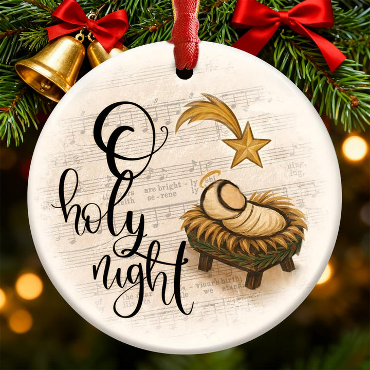 Christianartworkshop Guiding Star Nativity Ornament: Tactile Faith Reminder for Tree Displays - O Holy Night - Acrylic - image 5