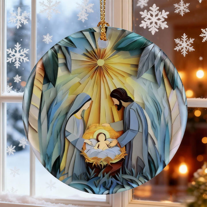 Christianartworkshop Nativity Lightburst Ornament: Gentle Grace Token for Holiday Moments - image 4