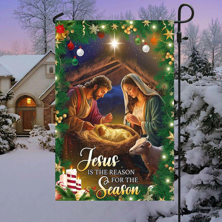 Christianartworkshop Jesus Is the Reason Nativity Garden Flag: Faith & Joy Reminder for Yards - image 2