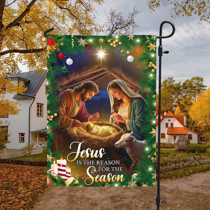 Christianartworkshop Jesus Is the Reason Nativity Garden Flag: Faith & Joy Reminder for Yards - image 4
