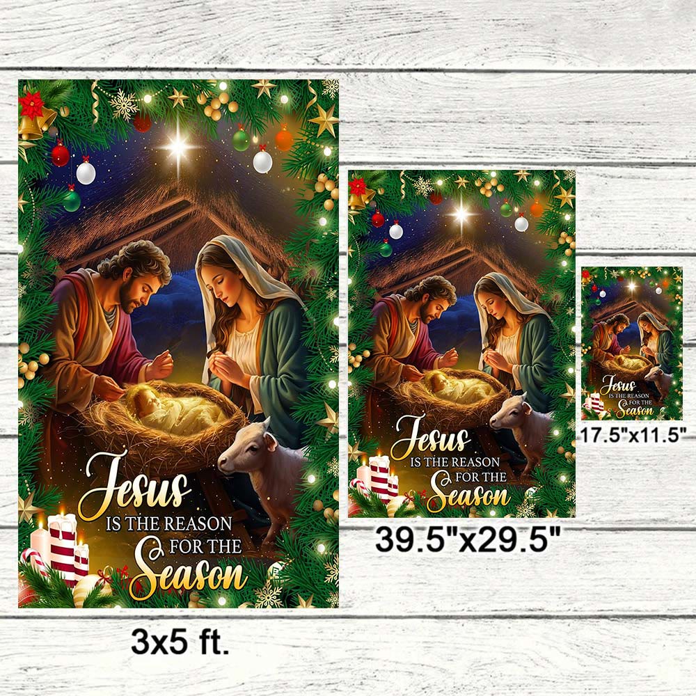 Christianartworkshop Jesus Is the Reason Nativity Garden Flag: Faith & Joy Reminder for Yards - image 5
