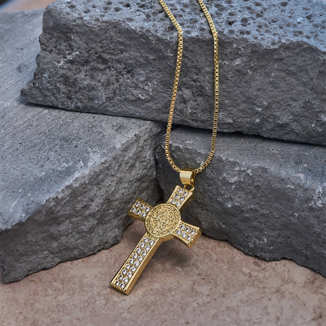 Christianartworkshop St. Benedict Emblem Series Cross Necklace: Faith & Grace Reminder for Daily Wear - image 1