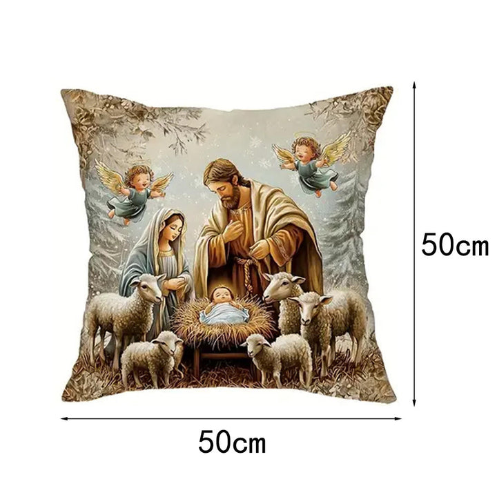 Christianartworkshop Nativity Themed Pillow of 4: Quiet Companion for Living Areas - A - 19.7''*19.7''/50*50cm - image 8