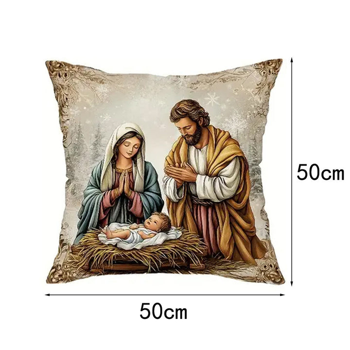 Christianartworkshop Nativity Themed Pillow of 4: Quiet Companion for Living Areas - C - 19.7''*19.7''/50*50cm - image 14