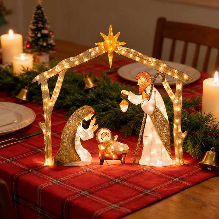 Christianartworkshop Illuminated Nativity Scene: A Glowing Tribute to Christmas Faith & Wonder - Nativity Scene - image 0