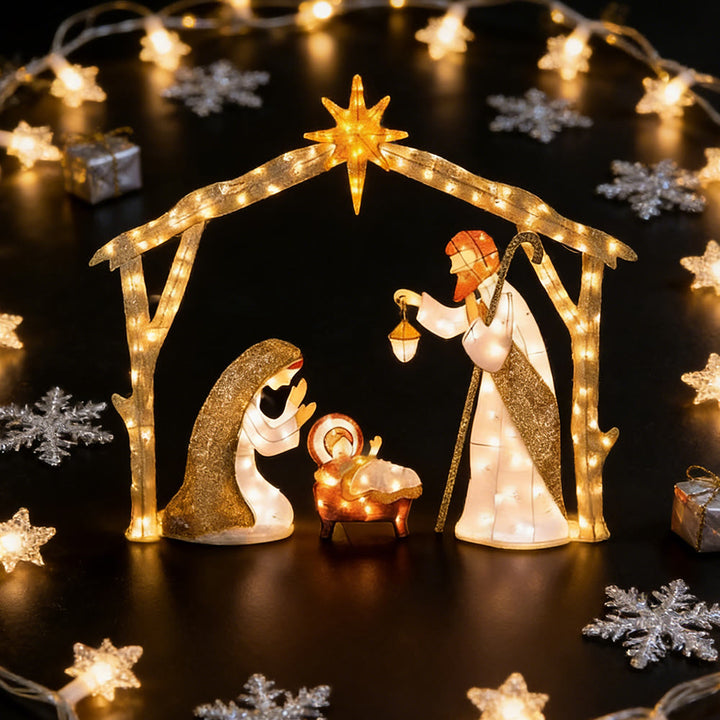 Christianartworkshop Illuminated Nativity Scene: A Glowing Tribute to Christmas Faith & Wonder - image 1