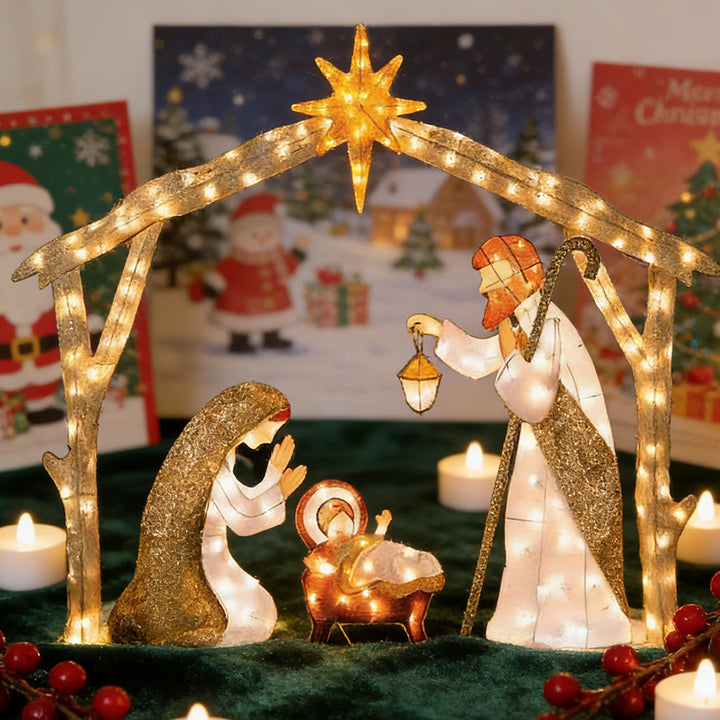 Christianartworkshop Illuminated Nativity Scene: A Glowing Tribute to Christmas Faith & Wonder - image 9