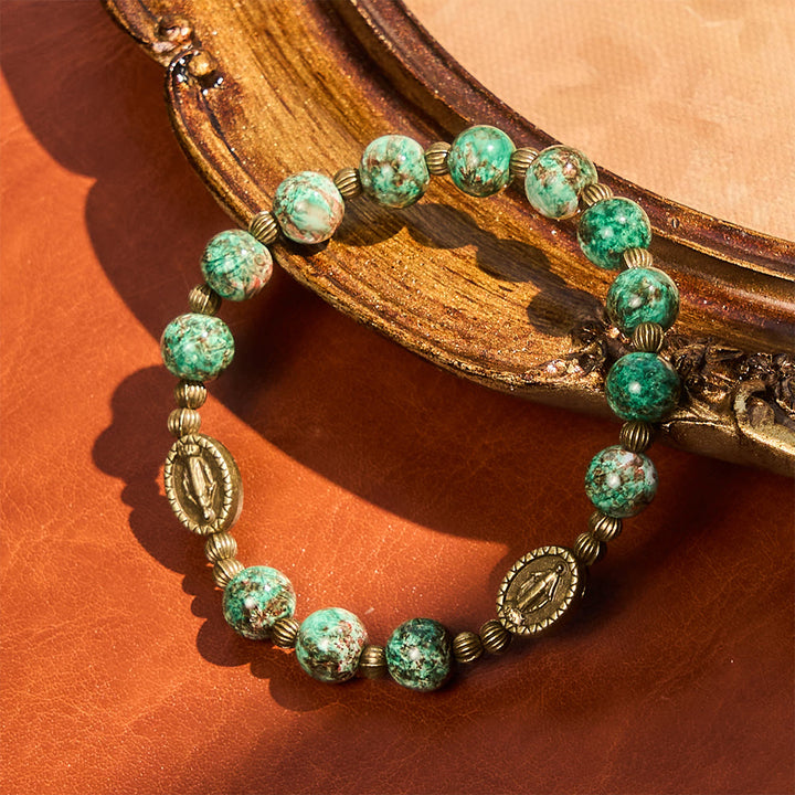 Christianartworkshop Oil-Painting Glass Rosary, Bracelet: Faith & Grace Reminder for Quiet Moments - image 16