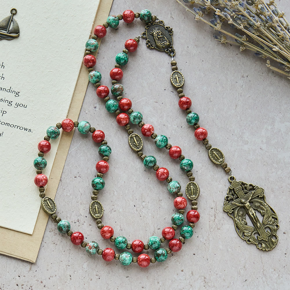 Christianartworkshop Oil-Painting Glass Rosary, Bracelet: Faith & Grace Reminder for Quiet Moments - image 2