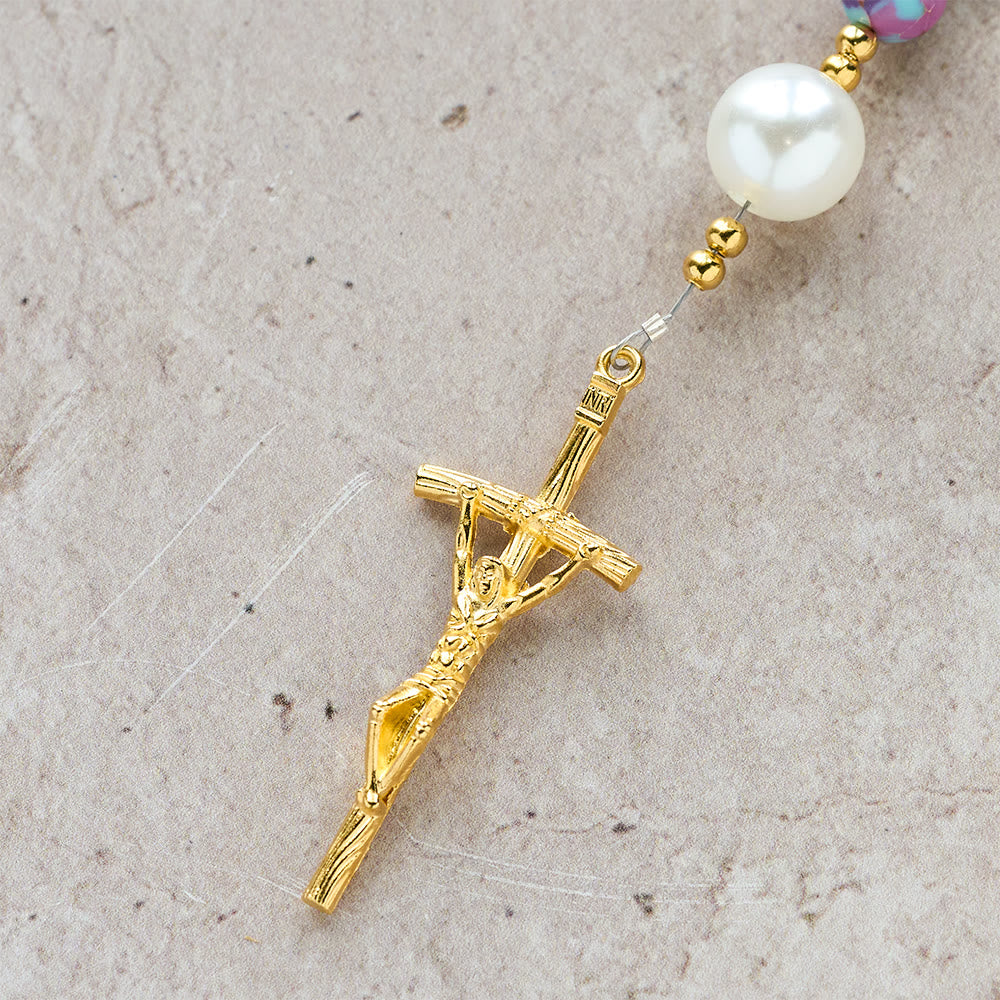 Christianartworkshop Blessed Purple-Blue Emperor Stone Rosary: Carry a Little Warmth in Your Pocket - image 8