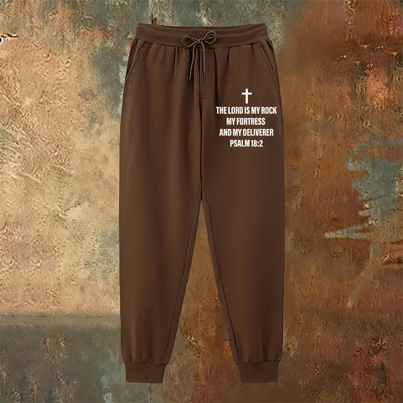 Christianartworkshop Psalm 18:2 with Cross Sweatpants: Daily Wear with Steadfast Faith - image 14