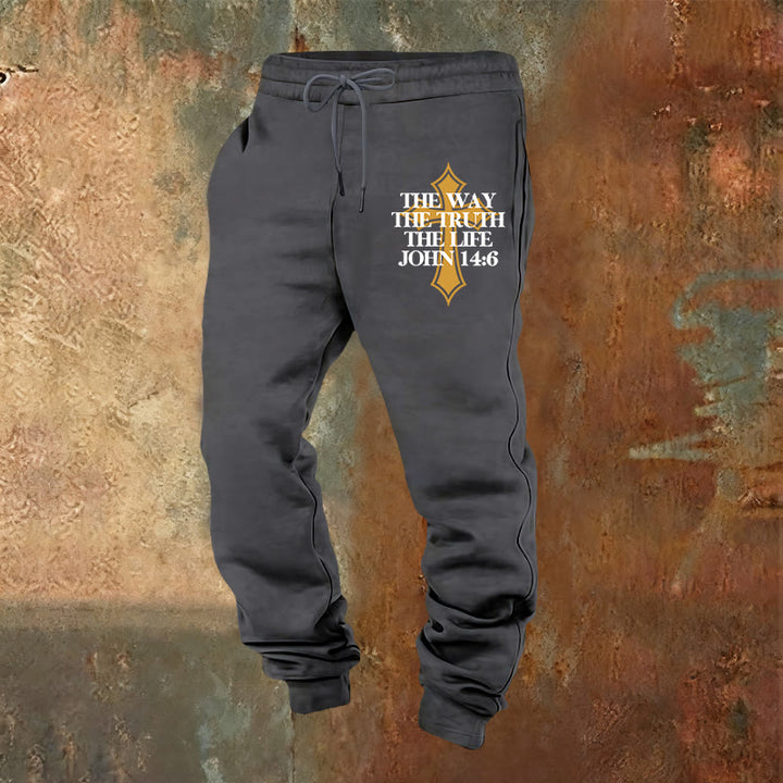 Christianartworkshop John Verse with Cross Sweatpants: Ideal for Church & Casual Days - Warm Grey - 2XL - image 20