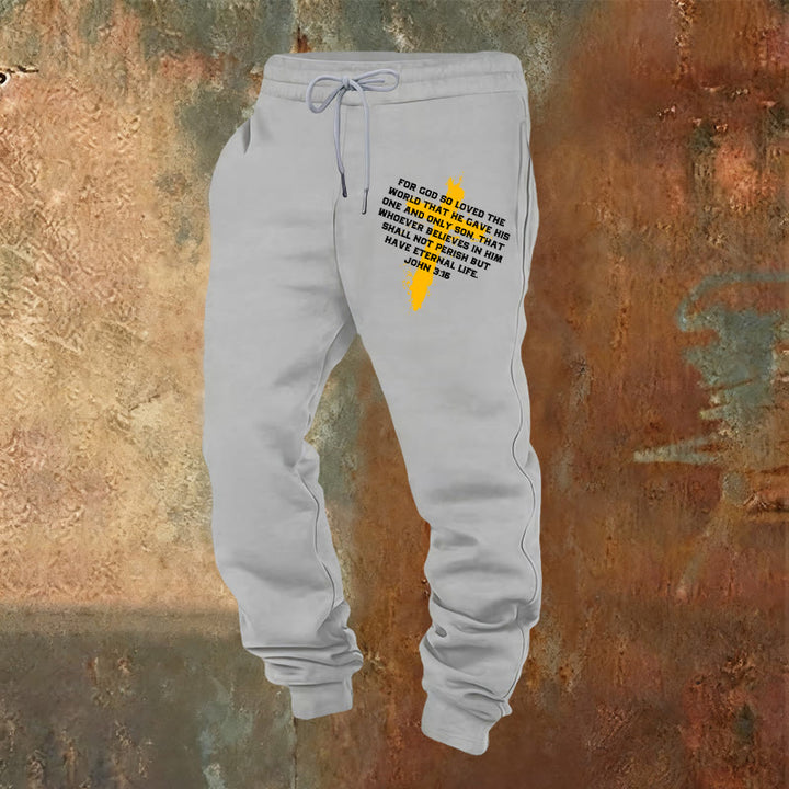 Christianartworkshop John 3:16 Sweatpants: Daily Wear with Gracious Faith - Light Grey - 2XL - image 20