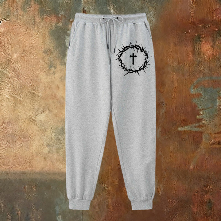 Christianartworkshop Crown of Thorns & Cross Sweatpants: Comfort Woven with Redemptive Grace - image 6
