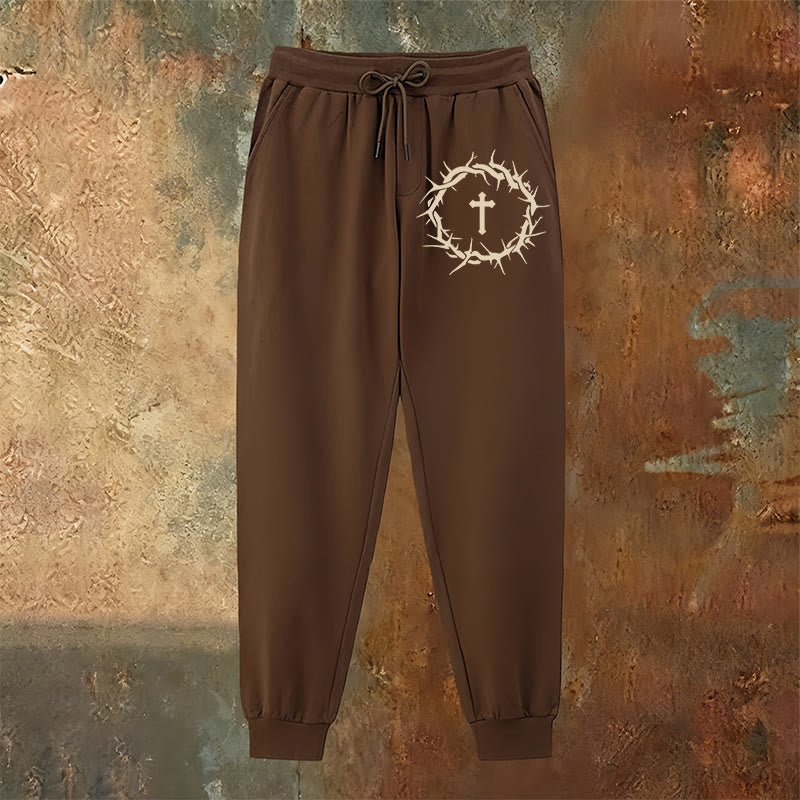 Christianartworkshop Crown of Thorns & Cross Sweatpants: Comfort Woven with Redemptive Grace - image 10