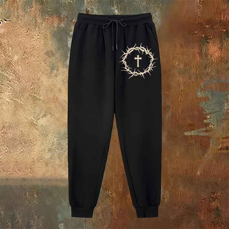 Christianartworkshop Crown of Thorns & Cross Sweatpants: Comfort Woven with Redemptive Grace - image 18