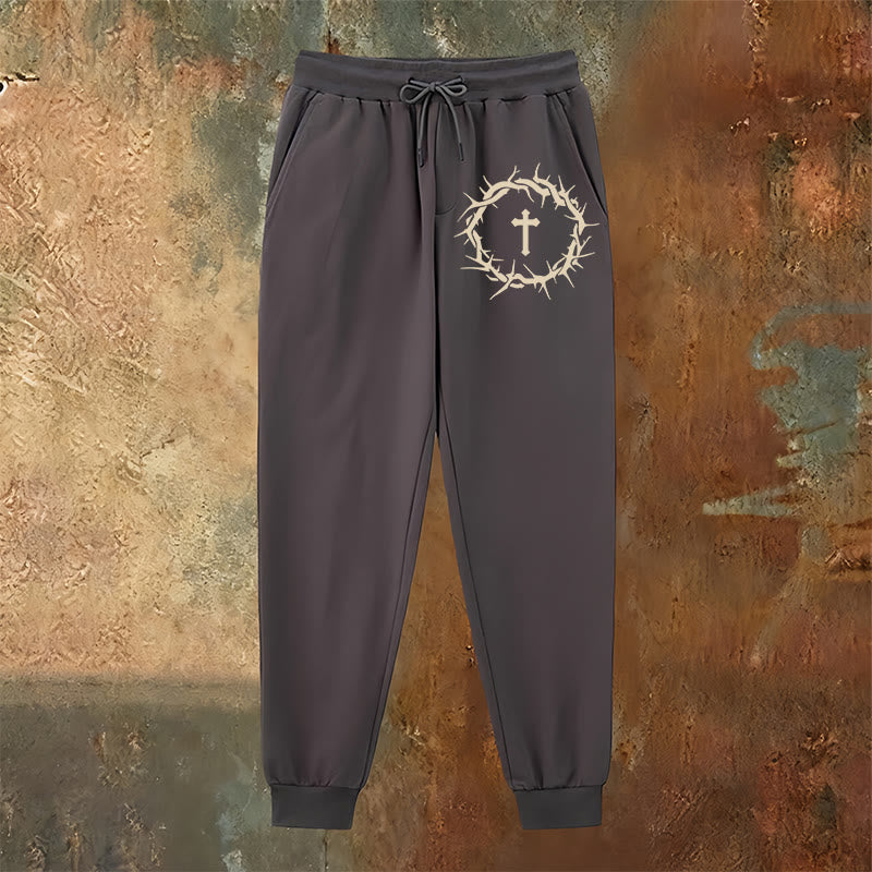 Christianartworkshop Crown of Thorns & Cross Sweatpants: Comfort Woven with Redemptive Grace - image 2