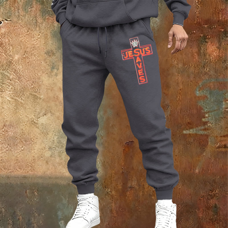 Christianartworkshop Cross & "Jesus Saves" Sweatpants: Daily Wear Tied to His Promise - image 17