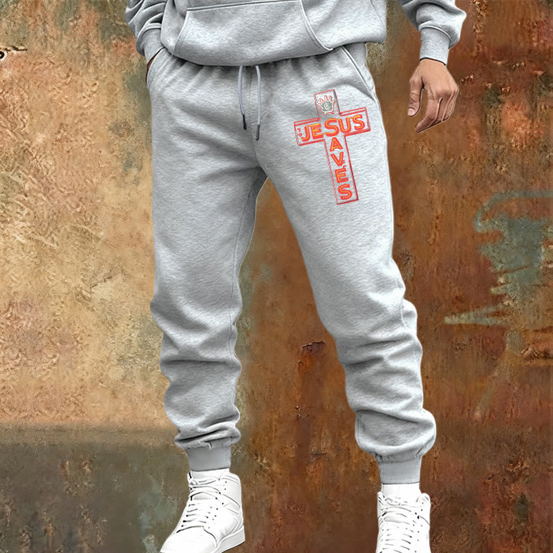 Christianartworkshop Cross & "Jesus Saves" Sweatpants: Daily Wear Tied to His Promise - image 9