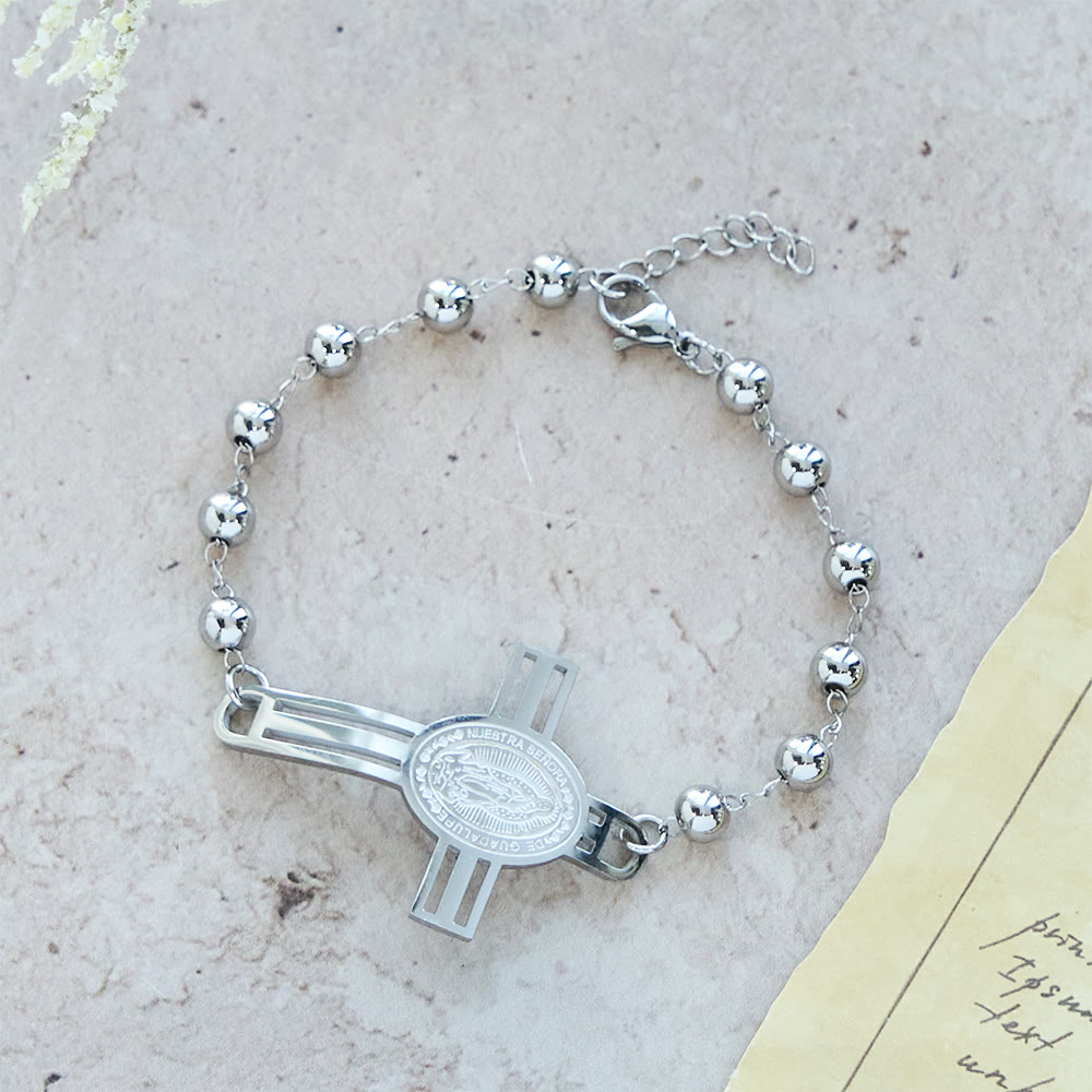 Christianartworkshop Grace-Filled Beaded Bracelet: Cross Charm for Gentle Reminders - image 5