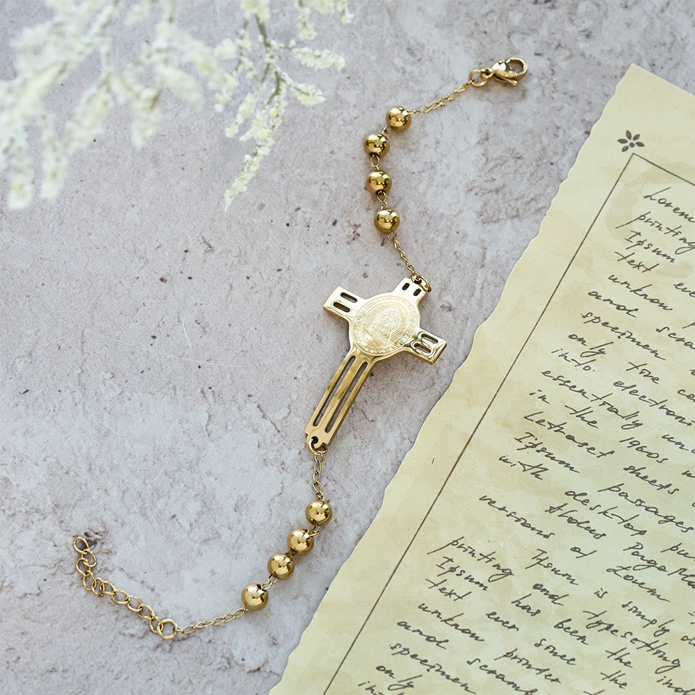 Christianartworkshop Grace-Filled Beaded Bracelet: Cross Charm for Gentle Reminders - image 2