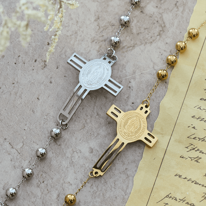 Christianartworkshop Grace-Filled Beaded Bracelet: Cross Charm for Gentle Reminders - image 0