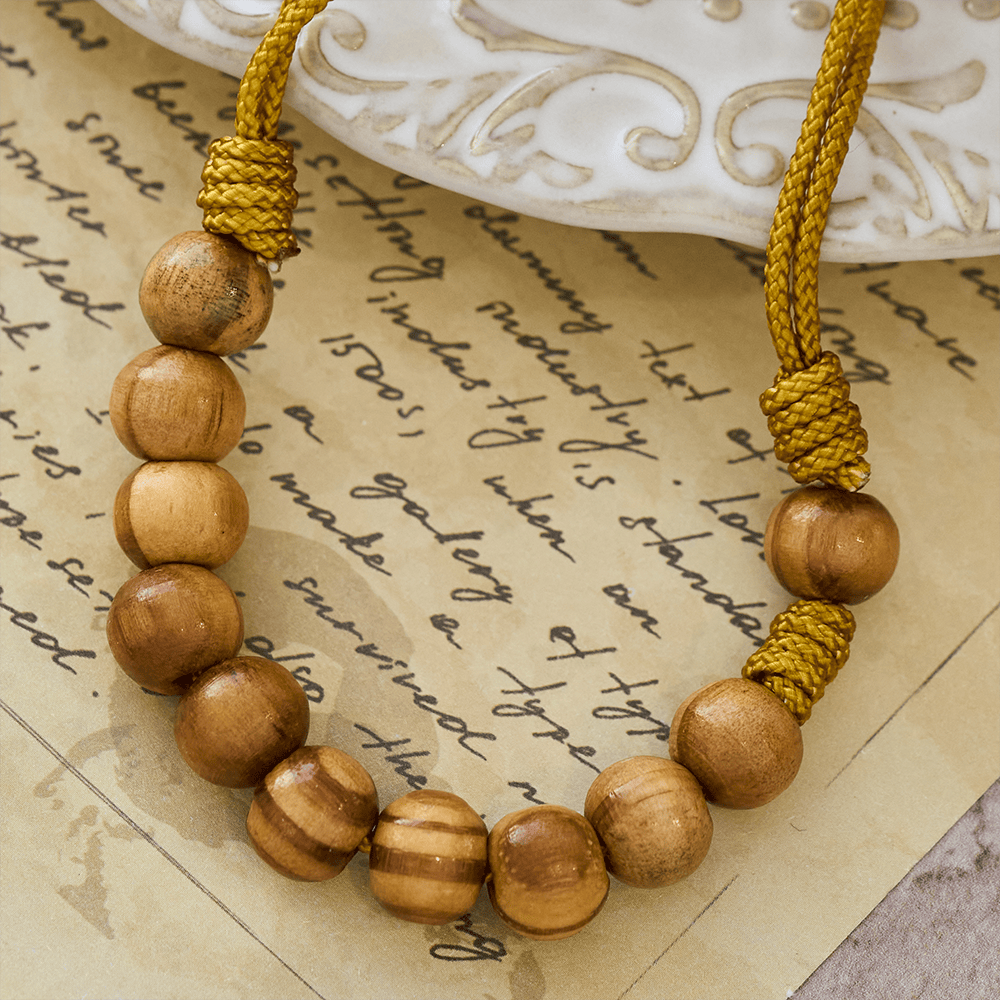 Christianartworkshop Crucifix & St. Benedict Medal Wood Pocket Rosary: Soft Prompt of Peace - image 12