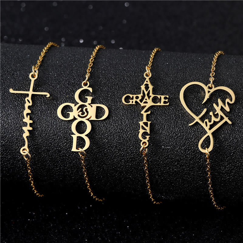 Christianartworkshop Cross & Faith Bracelet: Delicate Companion of Grace & Hope - Faith - Golden - image 0