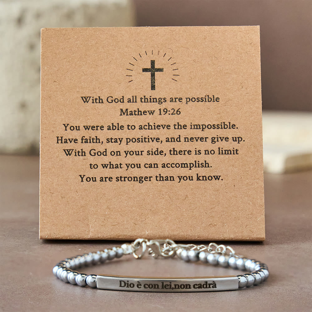 Christianartworkshop Matthew 19:26 & German Psalm 46:5 Bracelet: Quiet Reminder of Divine Presence - image 1