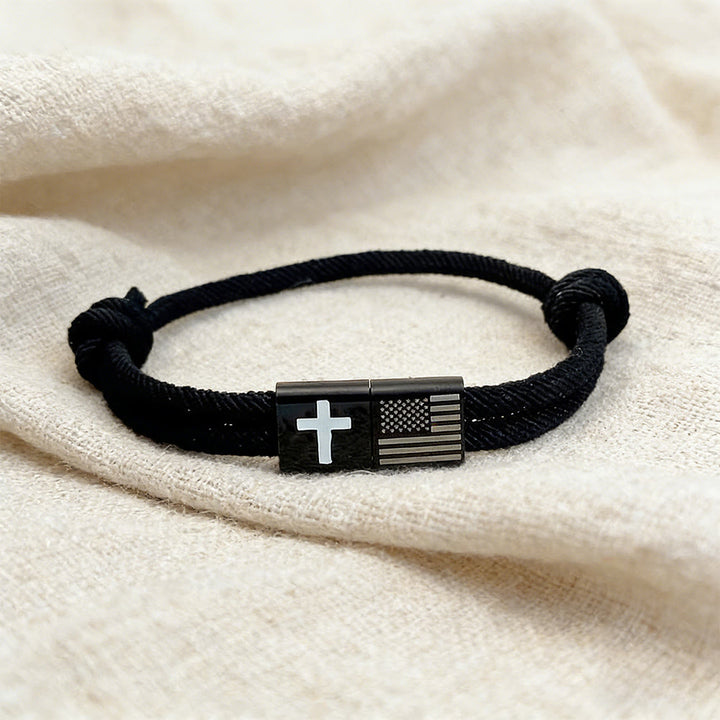 Christianartworkshop American Flag & Cross Bracelet with Card: Practical Faith Wrapped in Meaning - image 3