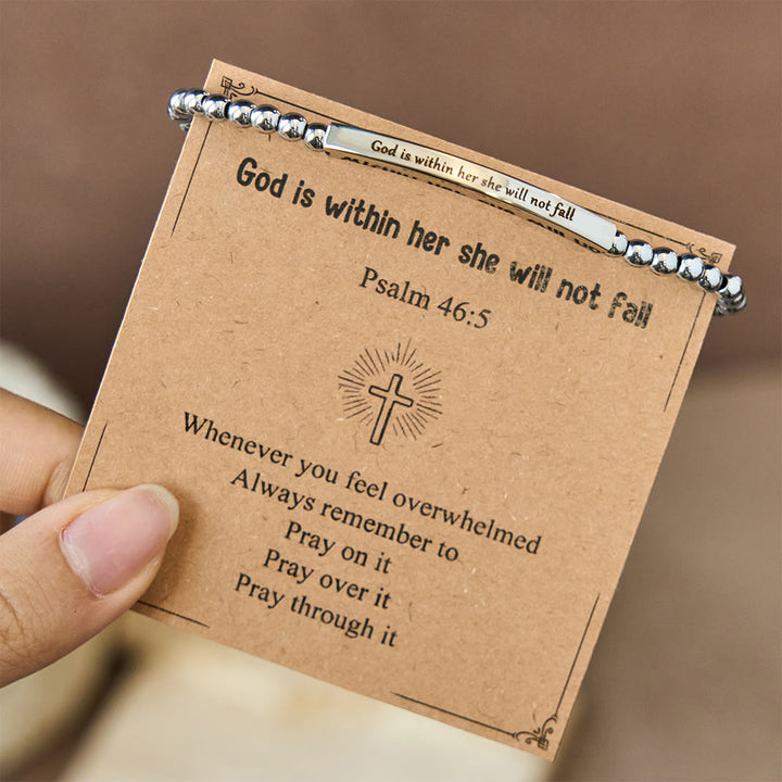 Christianartworkshop God Is First & Psalm 46:5  Bracelet: Steady Companion for Daily Routines - Psalm 46:5 Silver Bracelet - image 0