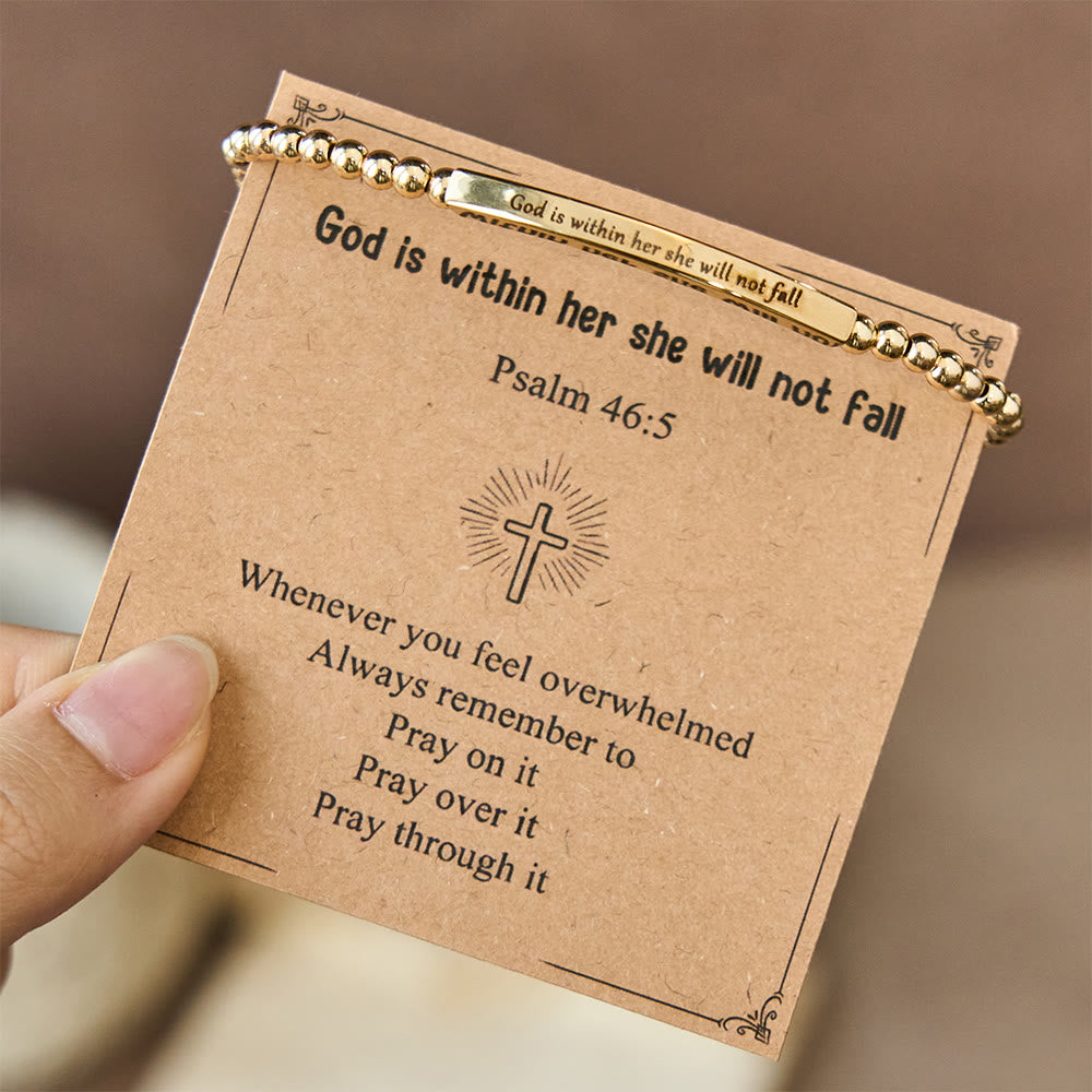 Christianartworkshop God Is First & Psalm 46:5  Bracelet: Steady Companion for Daily Routines - Psalm 46:5 Golden Bracelet - image 9