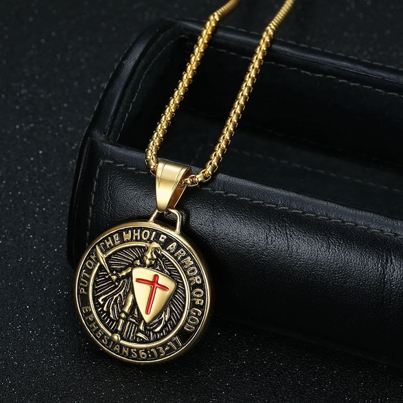 Christianartworkshop Ephesians 6 Necklace: Quiet Reminder of Spiritual Strength - Golden - image 5