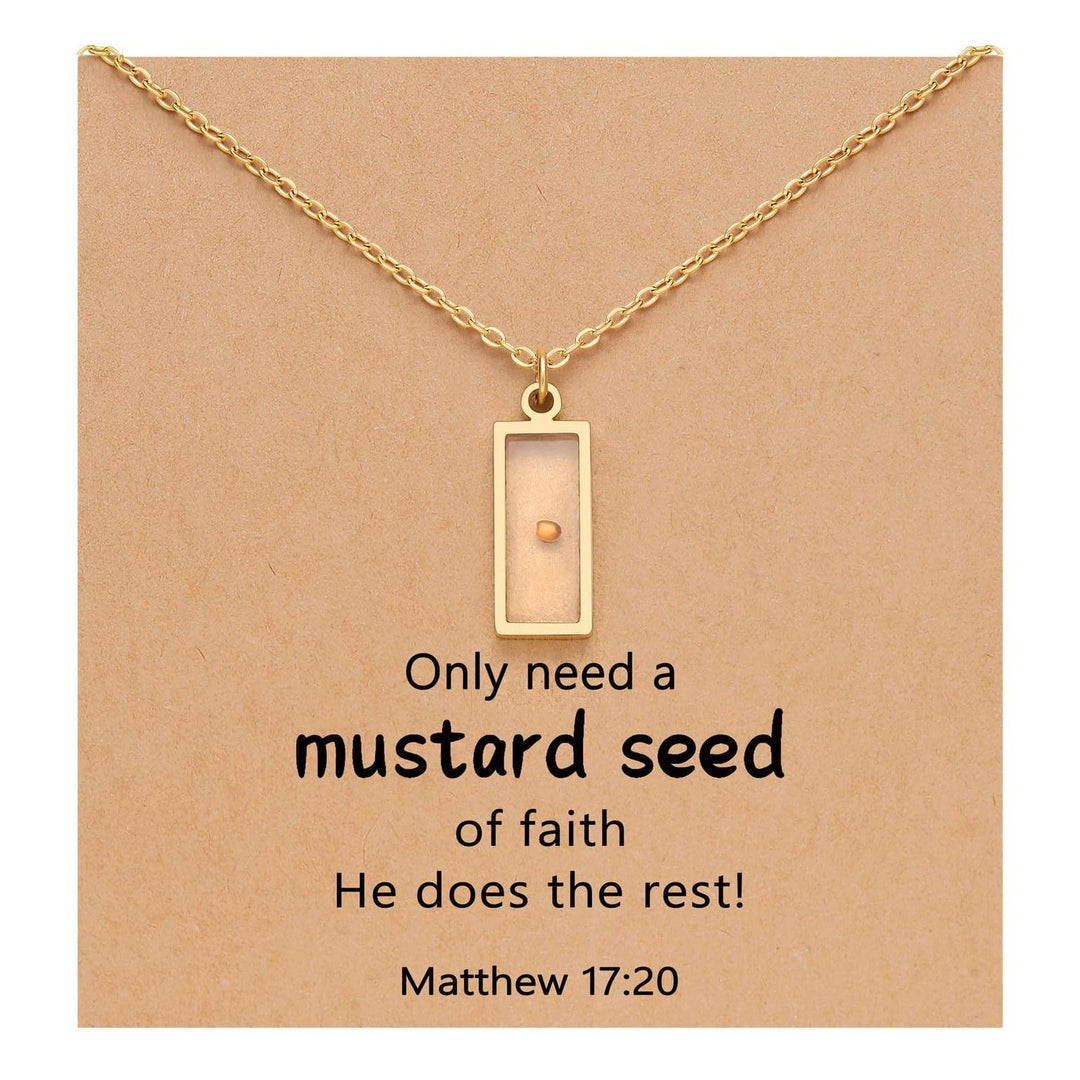 Christianartworkshop Matthew 17:20 Multi-Shaped Mustard Seed Pendant: Quiet Reminder of Faith’s Power - Rectangle - image 4