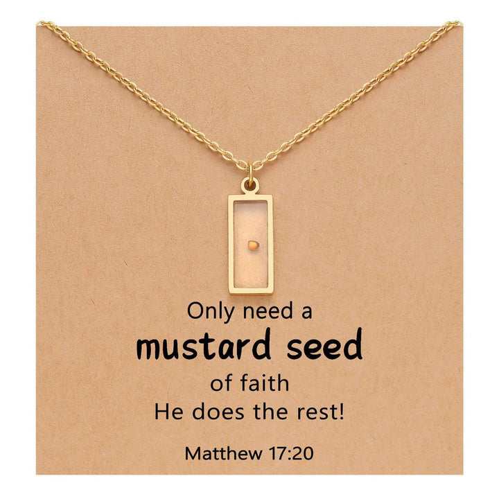 Christianartworkshop Matthew 17:20 Multi-Shaped Mustard Seed Pendant: Quiet Reminder of Faith’s Power - Rectangle - image 4
