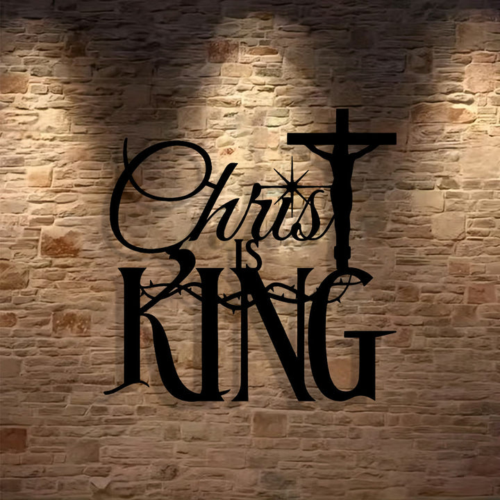 Christianartworkshop Thorn-Accent Christ Is King Metal Wall Decor: Striking Comfort with Sacred Meaning - image 2