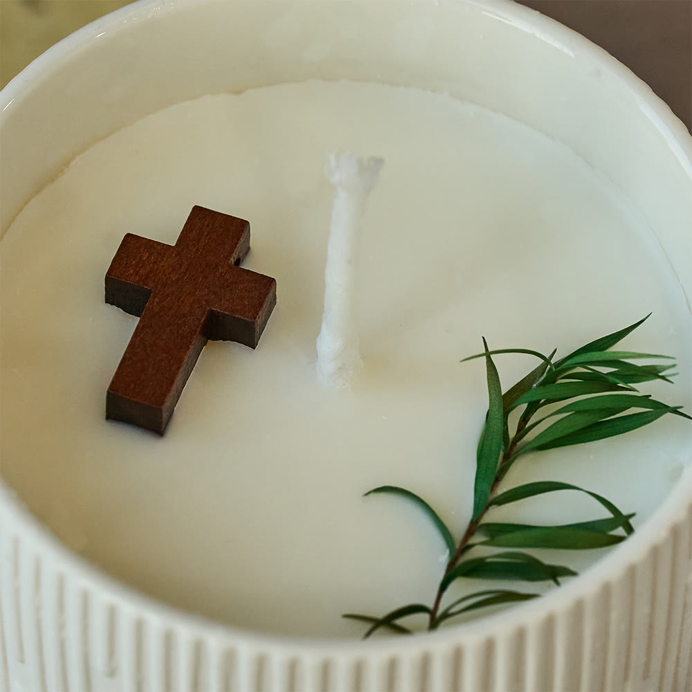 Christianartworkshop Cross-Accent Soy Candle: Gentle Companion of Quiet Grace - image 3