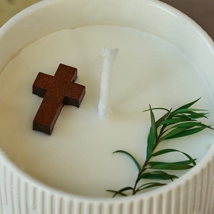 Christianartworkshop Cross-Accent Soy Candle: Gentle Companion of Quiet Grace - image 3