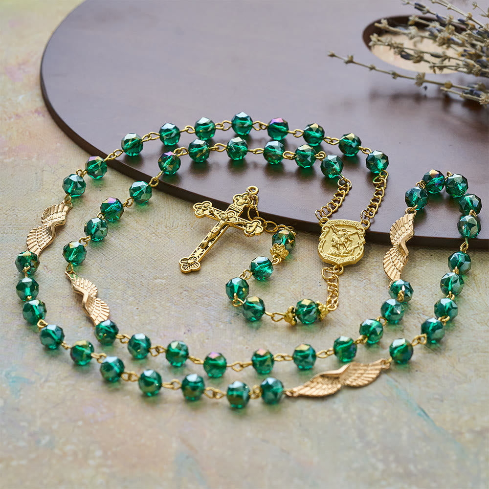 Christianartworkshop Archangel Acrylic Rosary with Golden Wing Accent: Radiant Companion of Gentle Grace - image 3