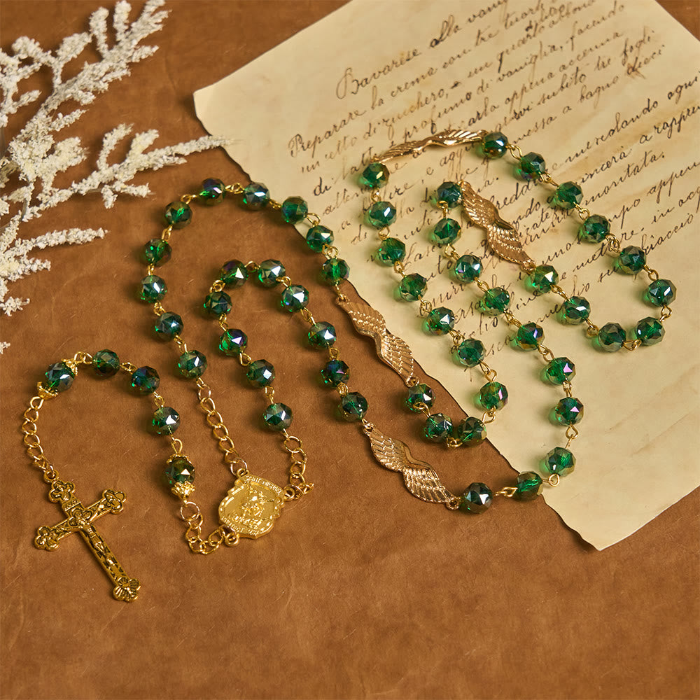 Christianartworkshop Archangel Acrylic Rosary with Golden Wing Accent: Radiant Companion of Gentle Grace - image 4