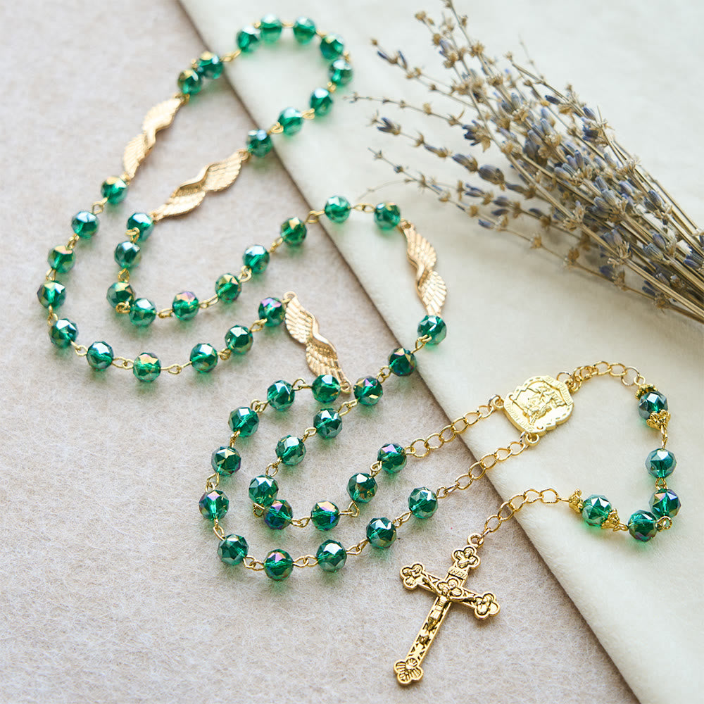 Christianartworkshop Archangel Acrylic Rosary with Golden Wing Accent: Radiant Companion of Gentle Grace - image 5