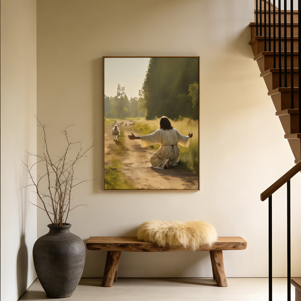 Christianartworkshop Serene Good Shepherd Wall Art Print: Warm Companion of Gentle Care - image 2