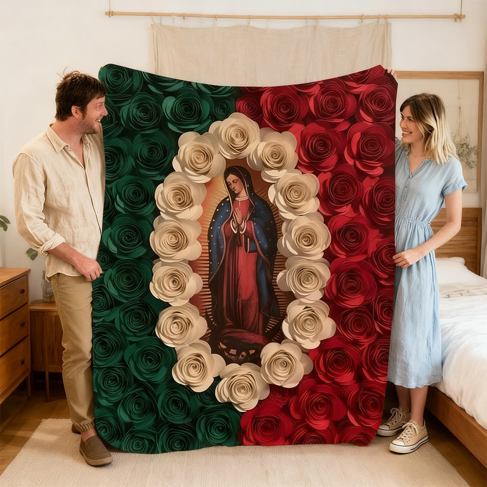Christianartworkshop Sacred Our Lady Tapestry Blanket: Warm Companion of Daily Grace - image 4