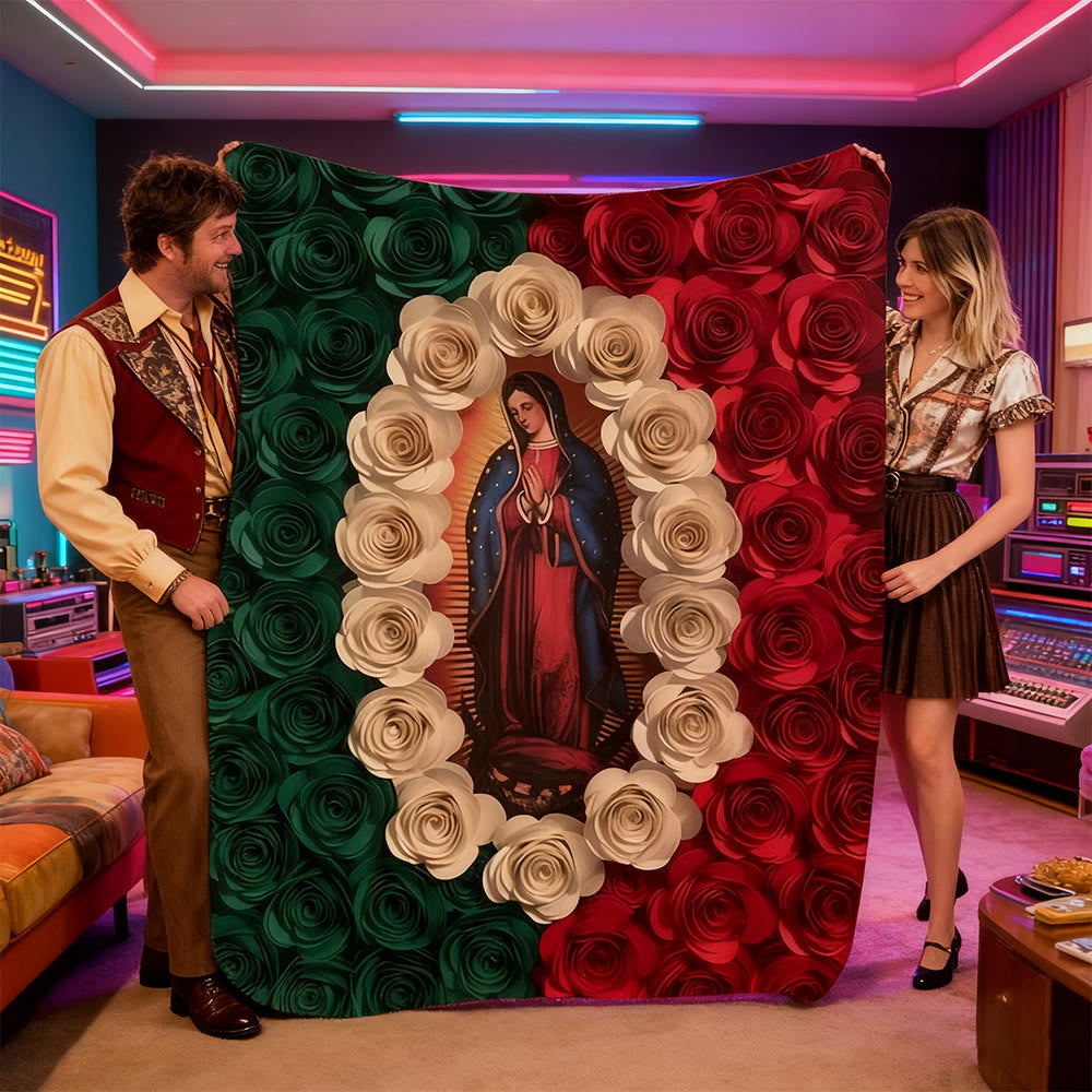 Christianartworkshop Sacred Our Lady Tapestry Blanket: Warm Companion of Daily Grace - image 5